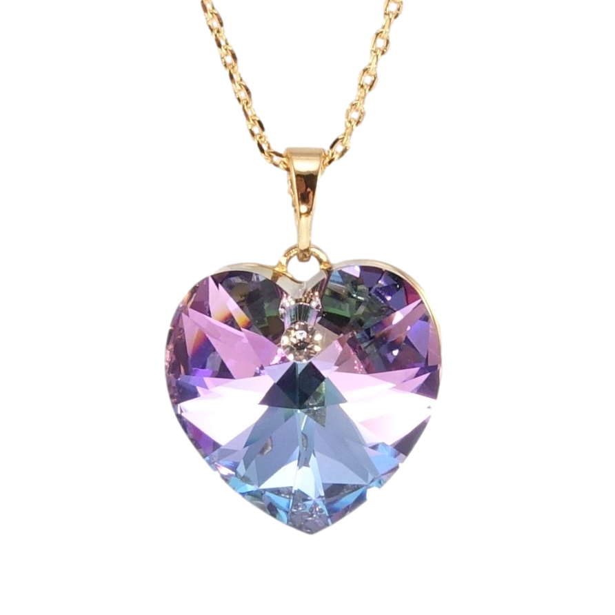 Кулон Xuping 18K с кр-ми Swarovski на цепочке Кристальное сердце Paradise Shine длина 39,5-44,5см х 1мм фото №1