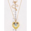 Кулон Xuping 18K с кр-ми Swarovski на цепочке Кристальное сердце Citrine Shimmer длина 39,5-44,5см х 1мм фото №2