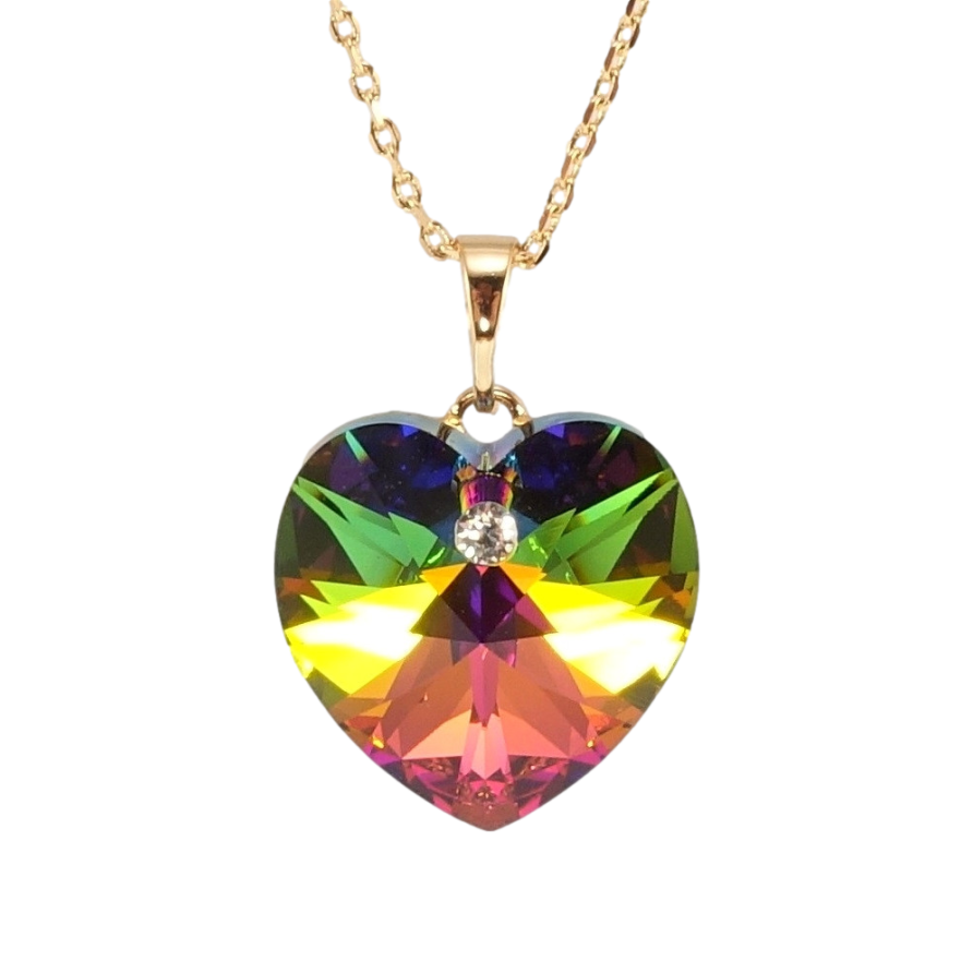 Кулон Xuping 18K з кр-ми Swarovski на ланцюжку Кристальне серце Vitrail Medium довжина 39,5-44,5см х 1мм фото №1 Кулон Xuping 18K з кр-ми Swarovski на ланцюжку Кристальне серце Vitrail Medium довжина 39,5-44,5см х 1мм фото №1