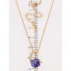 Кулон Xuping 18K з кр-ми Swarovski на ланцюжку Куб Majestic Blue на петельці довжина 39,5-44,5см х 1мм фото №2