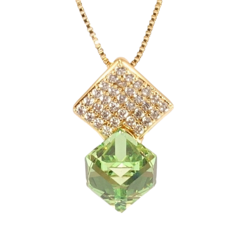 Кулон Xuping 18K з кр-ми Swarovski на ланцюжку Куб Peridot на ромбі з кристалами довжина 40-45,5см х 1мм фото №20 Кулон Xuping 18K з кр-ми Swarovski на ланцюжку Куб Peridot на ромбі з кристалами довжина 40-45,5см х 1мм фото №20