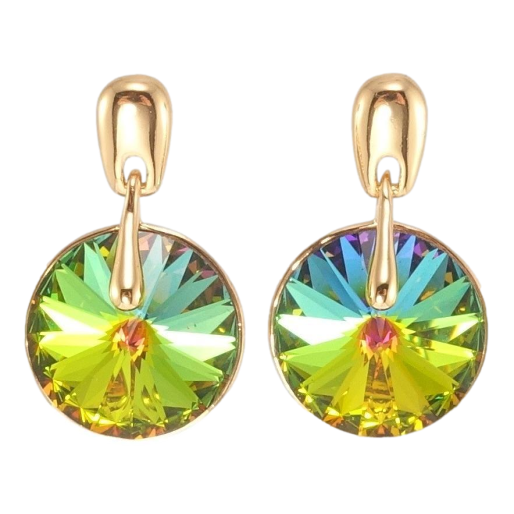 Серьги Xuping цвет 18K с кристаллами Swarovski пусеты Подвески с кристаллами Vitrail Medium ø 15мм фото №10