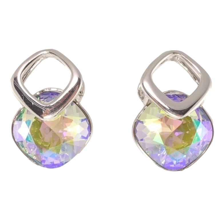Сережки Xuping колір Родій з кристалами Swarovski пусети Кристали Paradise Shine в ромбовій скріпці фото №8 Сережки Xuping колір Родій з кристалами Swarovski пусети Кристали Paradise Shine в ромбовій скріпці фото №8