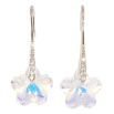 Серьги Xuping цвет Родий с кристаллами Swarovski французский замок "Кристальные цветочки Shimmer" фото №2