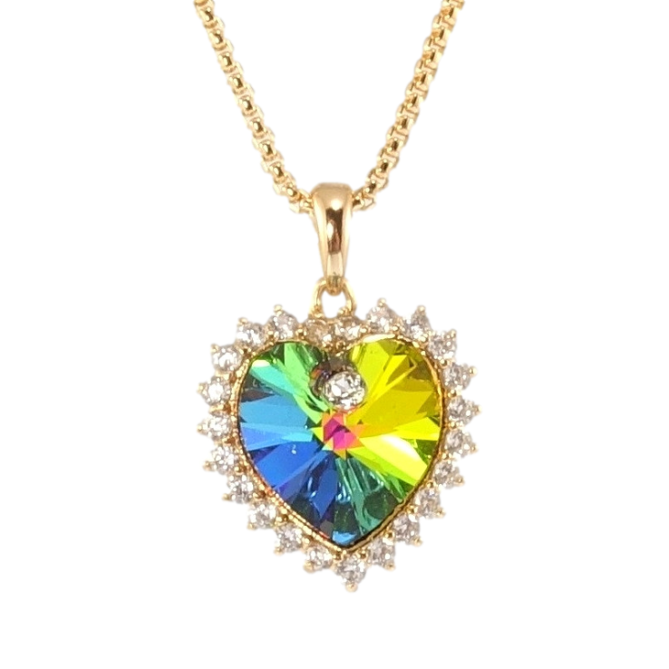 Кулон Xuping 18K з кр-ми Swarovski на ланцюжку Серце Vitrail Medium в обрамленні кристалів довжина 40-45см х фото №15