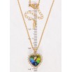 Кулон Xuping 18K з кр-ми Swarovski на ланцюжку Серце Vitrail Medium в обрамленні кристалів довжина 40-45см х фото №2