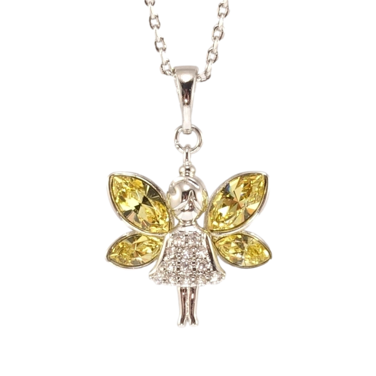 Кулон Xuping колір Родій з кр-ми Swarovski на ланцюжку Фея з кристалами Khaki дл. 34-39см х 1мм фото №5 Кулон Xuping колір Родій з кр-ми Swarovski на ланцюжку Фея з кристалами Khaki дл. 34-39см х 1мм фото №5