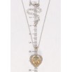 Кулон Xuping колір Родій із кр-ми Swarovski на ланцюжку Серце Golden Shadow в обрамленні кристалів дл. 39-44см х 1мм фото №2