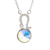 Кулон Xuping цвет Родий с кр-ми Swarovski на цепочке "Кристалл АВ знак Зодиака Лев" дл. 42,5-47см х 1мм фото №2