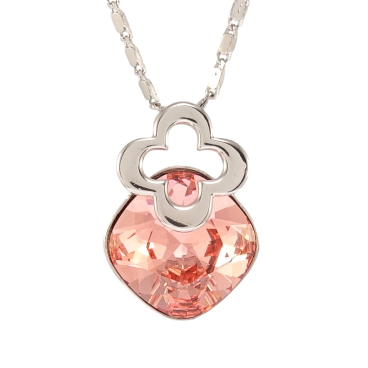 Кулон Xuping колір Родій з кр-ми Swarovski на ланцюжку Кристал Rose Peach з квіточкою дл. 39-44см х 2мм фото №6 Кулон Xuping колір Родій з кр-ми Swarovski на ланцюжку Кристал Rose Peach з квіточкою дл. 39-44см х 2мм фото №6