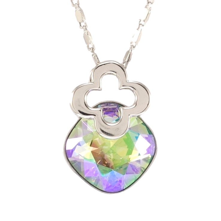Кулон Xuping колір Родій з кр-ми Swarovski на ланцюжку Кристал Peridot Shimmer з квіточкою дл. 39-44см х 2мм фото №23 Кулон Xuping колір Родій з кр-ми Swarovski на ланцюжку Кристал Peridot Shimmer з квіточкою дл. 39-44см х 2мм фото №23