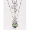 Кулон Xuping колір Родій з кр-ми Swarovski на ланцюжку Кристал Peridot Shimmer з квіточкою дл. 39-44см х 2мм фото №2