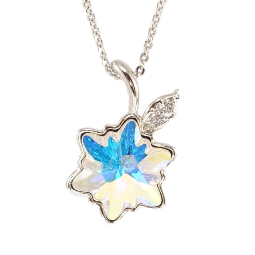 Кулон Xuping колір Родій з кр-ми Swarovski на ланцюжку Кристальна квіточка АВ дл. 41-47см х 2мм фото №1