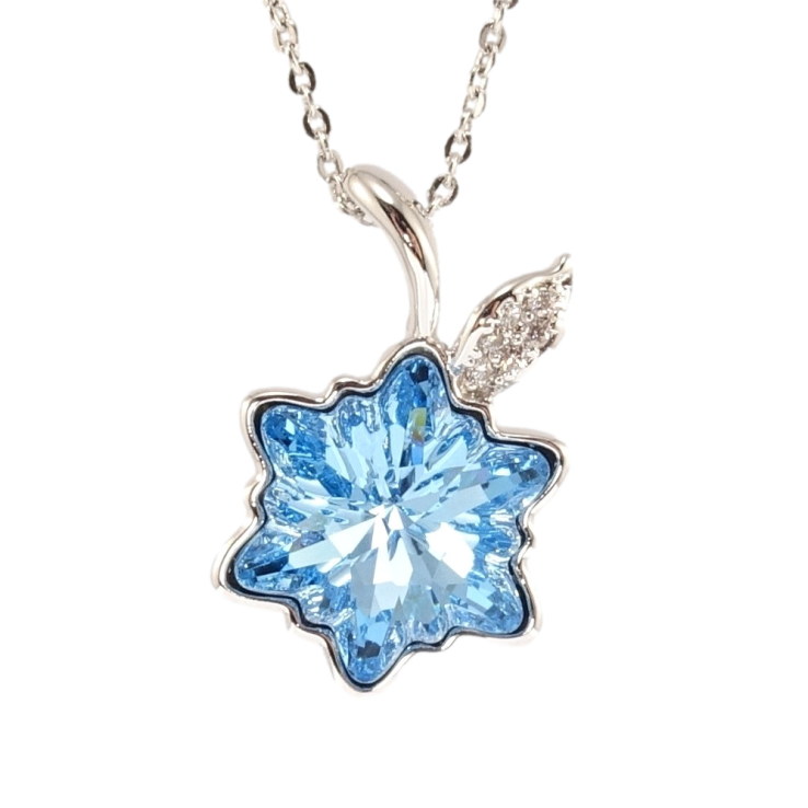 Кулон Xuping колір Родій з кр-ми Swarovski на ланцюжку Кристальна квіточка Aquamarine дл. 41-46.5см х 1мм фото №21 Кулон Xuping колір Родій з кр-ми Swarovski на ланцюжку Кристальна квіточка Aquamarine дл. 41-46.5см х 1мм фото №21