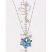 Кулон Xuping колір Родій з кр-ми Swarovski на ланцюжку Кристальна квіточка Aquamarine дл. 41-46.5см х 1мм фото №2