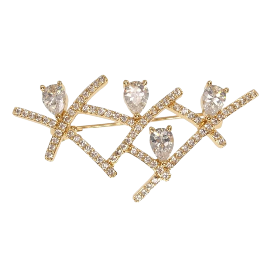 Брошь Xuping Позолота 18K Кристальная абстракция фото №1