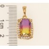 Кулон Xuping Позолота 18K Сиренево-желтый кристалл в обрамлении циркония фото №2