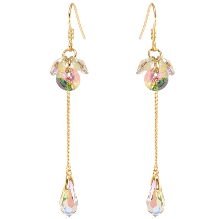 Серьги Xuping цвет 18K с кристаллами Swarovski французский замок Подвески с гроздью кристаллов Vitrail фото №6 Серьги Xuping цвет 18K с кристаллами Swarovski французский замок Подвески с гроздью кристаллов Vitrail фото №6