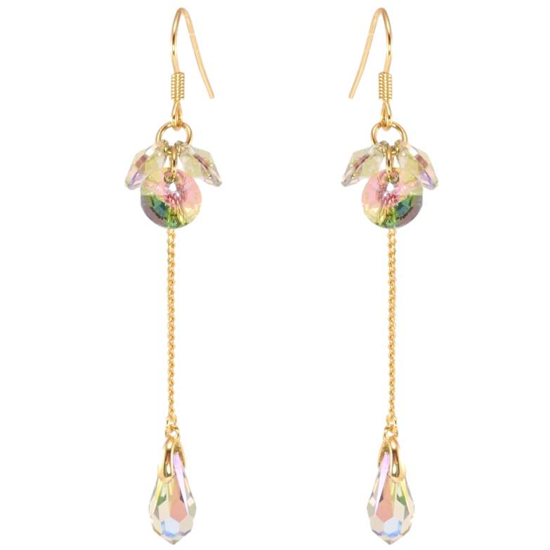 Сережки Xuping колір 18K з кристалами Swarovski французький замок Підвіски з гроном кристалів Vitrail Medium фото №19
