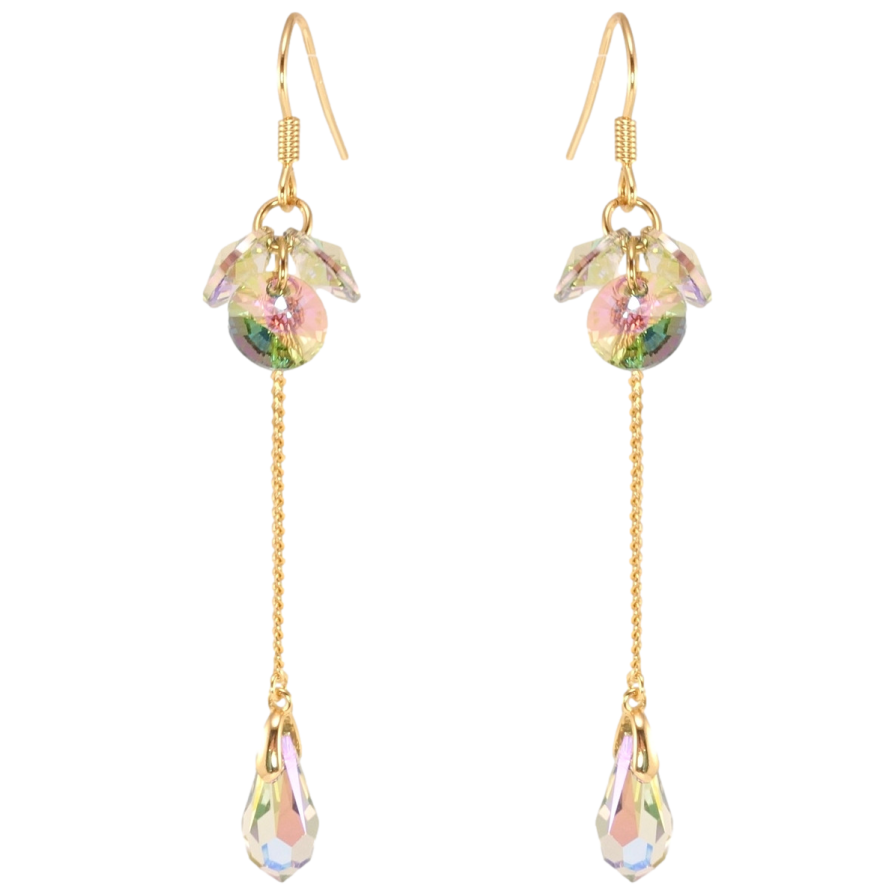 Серьги Xuping цвет 18K с кристаллами Swarovski французский замок Подвески с гроздью кристаллов Vitrail фото №1 Серьги Xuping цвет 18K с кристаллами Swarovski французский замок Подвески с гроздью кристаллов Vitrail фото №1