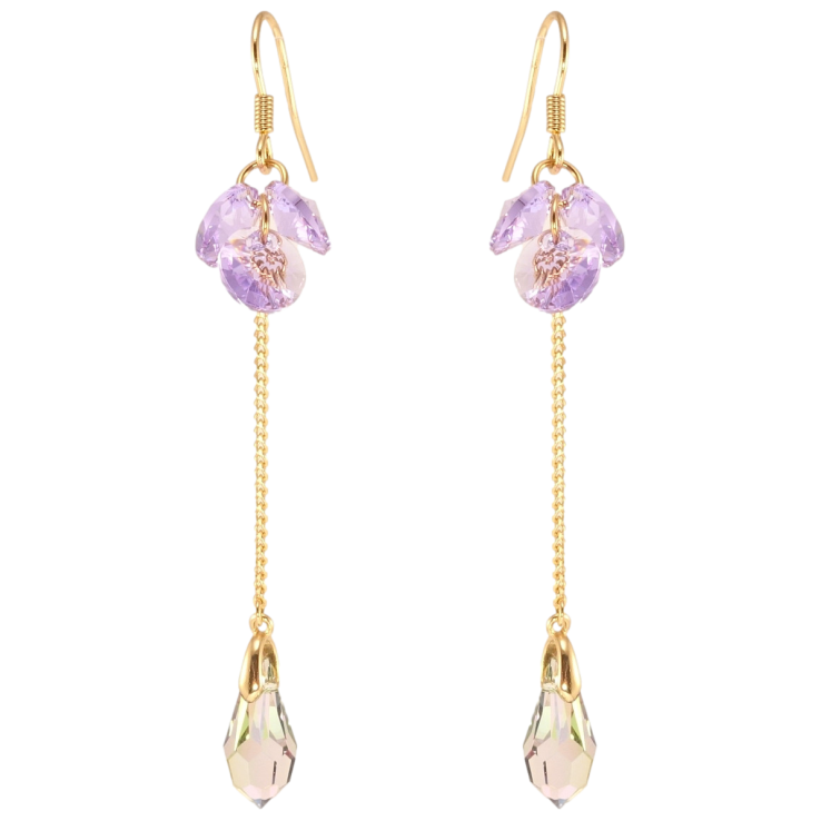 Серьги Xuping цвет 18K с кристаллами Swarovski французский замок Подвески с гроздью кристаллов Tanzanite фото №10 Серьги Xuping цвет 18K с кристаллами Swarovski французский замок Подвески с гроздью кристаллов Tanzanite фото №10