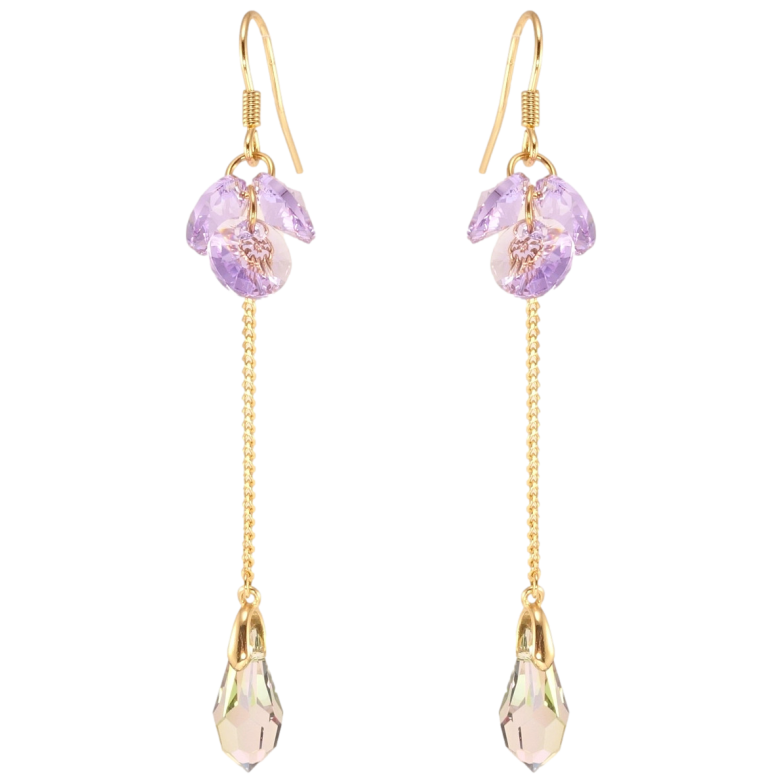 Сережки Xuping колір 18K з кристалами Swarovski французький замок Підвіски з гроном кристалів Tanzanite фото №1 Сережки Xuping колір 18K з кристалами Swarovski французький замок Підвіски з гроном кристалів Tanzanite фото №1