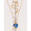 Кулон Xuping колір 18K з кр-ми Swarovski на ланцюжку Серце Capri Blue з бантом довжина 40-45см х 1мм фото №2 Кулон Xuping колір 18K з кр-ми Swarovski на ланцюжку Серце Capri Blue з бантом довжина 40-45см х 1мм фото №2