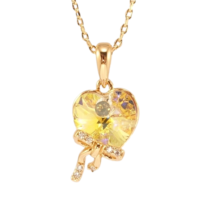 Кулон Xuping колір 18K з кр-ми Swarovski на ланцюжку Серце Citrine Shimmer з бантом довжина 40-45см х 1мм фото №11 Кулон Xuping колір 18K з кр-ми Swarovski на ланцюжку Серце Citrine Shimmer з бантом довжина 40-45см х 1мм фото №11