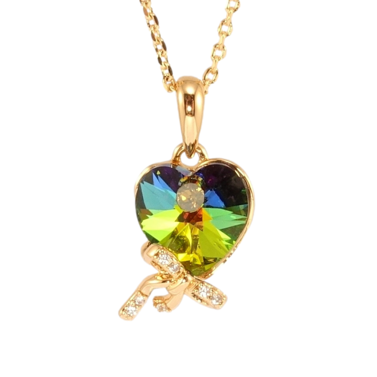 Кулон Xuping колір 18K з кр-ми Swarovski на ланцюжку Серце Vitrail Medium з бантом довжина 39-44см х 1мм фото №6 Кулон Xuping колір 18K з кр-ми Swarovski на ланцюжку Серце Vitrail Medium з бантом довжина 39-44см х 1мм фото №6