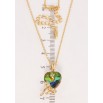 Кулон Xuping колір 18K з кр-ми Swarovski на ланцюжку Серце Vitrail Medium з бантом довжина 39-44см х 1мм фото №2