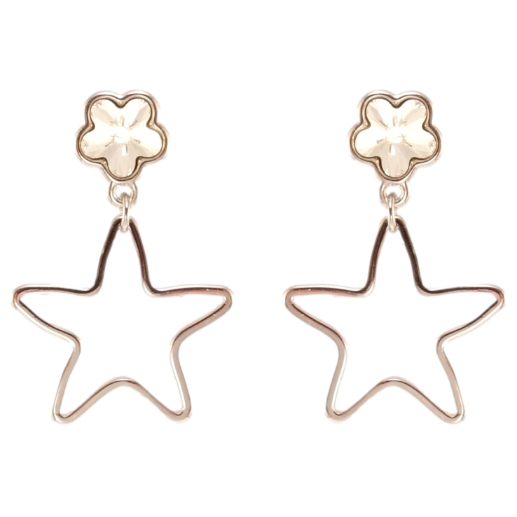Сережки Xuping колір Родій з кристалами Swarovski пусети Зірочки з кристалами Clear фото №17