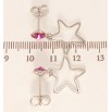 Серьги Xuping цвет Родий с кристаллами Swarovski пусеты Звездочки с кристаллами Fuchsia фото №2