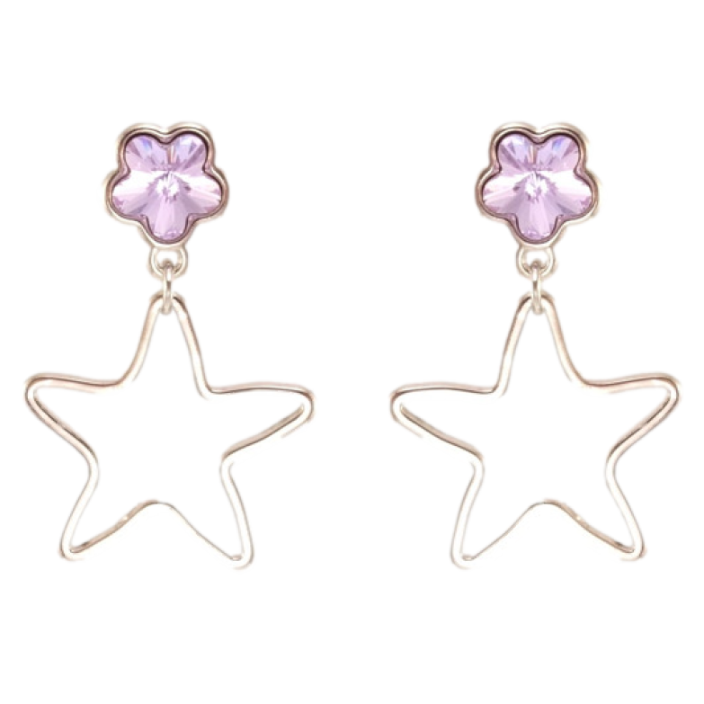 Сережки Xuping колір Родій з кристалами Swarovski пусети Зірочки з кристалами Provence Lavender фото №5 Сережки Xuping колір Родій з кристалами Swarovski пусети Зірочки з кристалами Provence Lavender фото №5