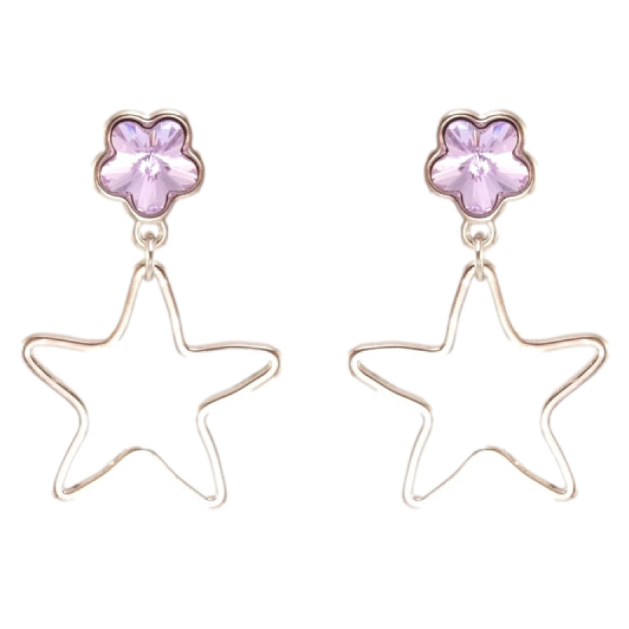 Сережки Xuping колір Родій з кристалами Swarovski пусети Зірочки з кристалами Provence Lavender фото №1 Сережки Xuping колір Родій з кристалами Swarovski пусети Зірочки з кристалами Provence Lavender фото №1