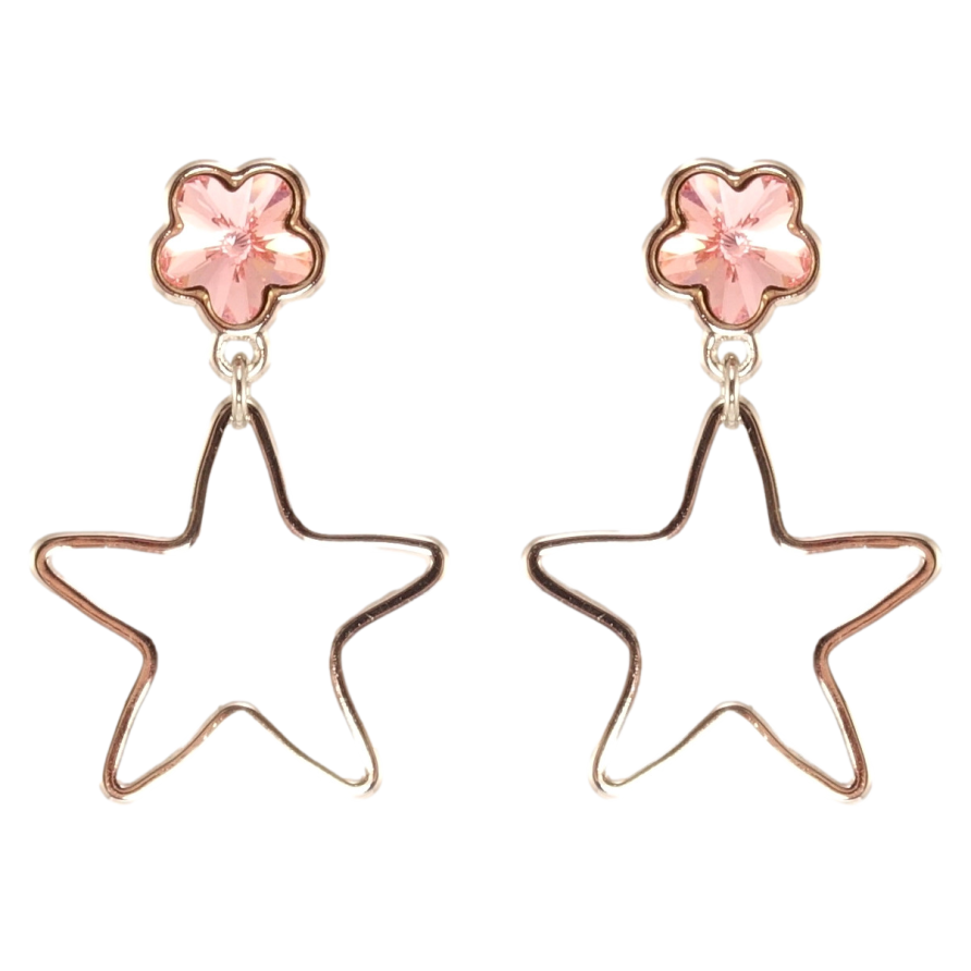 Сережки Xuping колір Родій з кристалами Swarovski пусети Зірочки з кристалами Rose фото №1 Сережки Xuping колір Родій з кристалами Swarovski пусети Зірочки з кристалами Rose фото №1