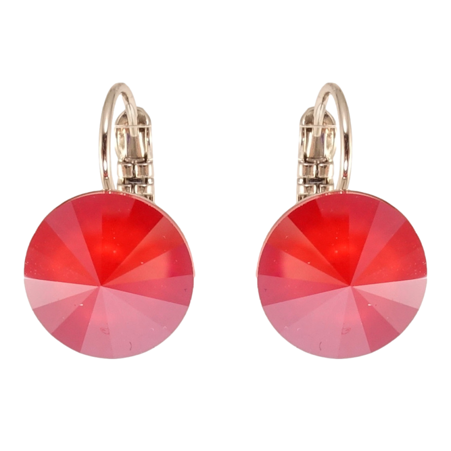 Серьги Xuping цвет Родий с кристаллами Swarovski французский замок Кристаллы Royal Red на дужках ø 12мм фото №1 Серьги Xuping цвет Родий с кристаллами Swarovski французский замок Кристаллы Royal Red на дужках ø 12мм фото №1
