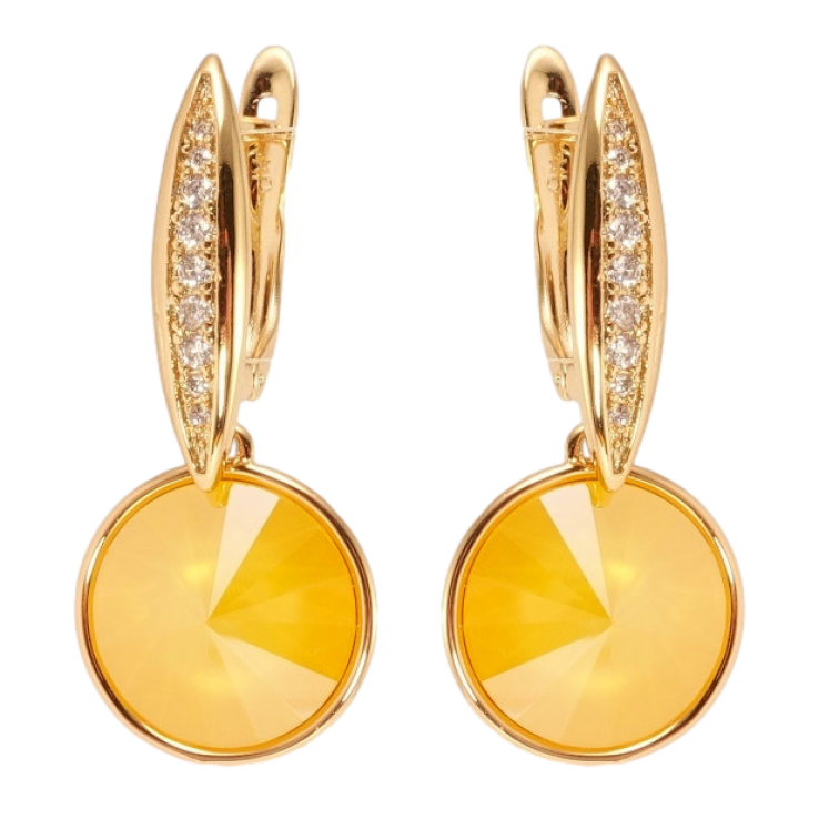 Серьги Xuping цвет 18K с кристаллами Swarovski английский замок Кристаллы Buttercup фото №2