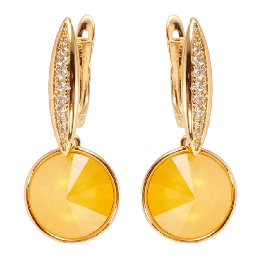 Серьги Xuping цвет 18K с кристаллами Swarovski английский замок Кристаллы Buttercup фото №1 Серьги Xuping цвет 18K с кристаллами Swarovski английский замок Кристаллы Buttercup фото №1