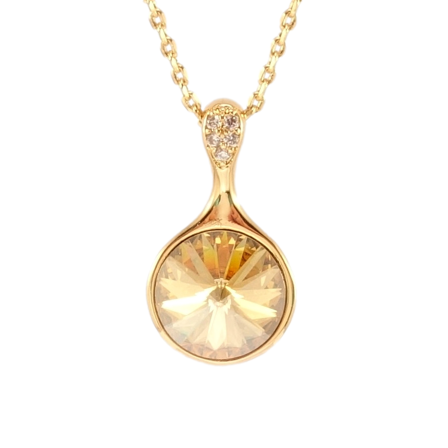 Кулон Xuping колір 18K з кр-ми Swarovski на ланцюжку Кристал Golden Shadow довжина 39-44см х 1мм фото №1 Кулон Xuping колір 18K з кр-ми Swarovski на ланцюжку Кристал Golden Shadow довжина 39-44см х 1мм фото №1
