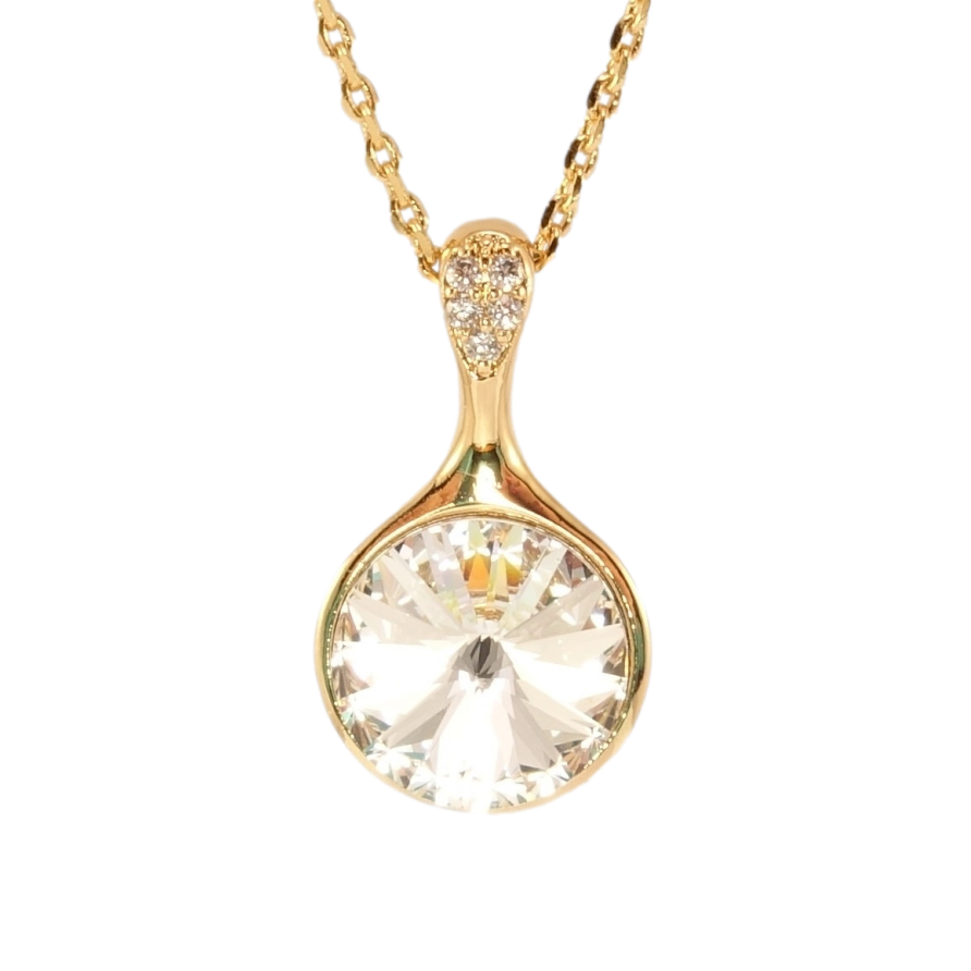 Кулон Xuping цвет 18K с кр-ми Swarovski на цепочке Кристалл Clear длина 39-44см х 1мм фото №1