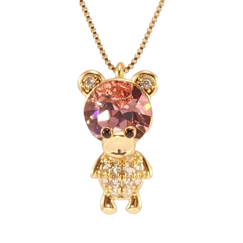 Кулон Xuping колір 18K з кр-ми Swarovski на ланцюжку Ведмедик з кристалом Rose довжина 41-46см х 1мм фото №6