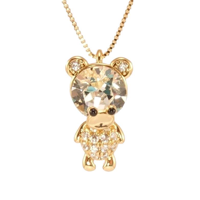 Кулон Xuping колір 18K з кр-ми Swarovski на ланцюжку Ведмедик з кристалом Clear довжина 40-45см х 1мм фото №2 Кулон Xuping колір 18K з кр-ми Swarovski на ланцюжку Ведмедик з кристалом Clear довжина 40-45см х 1мм фото №2