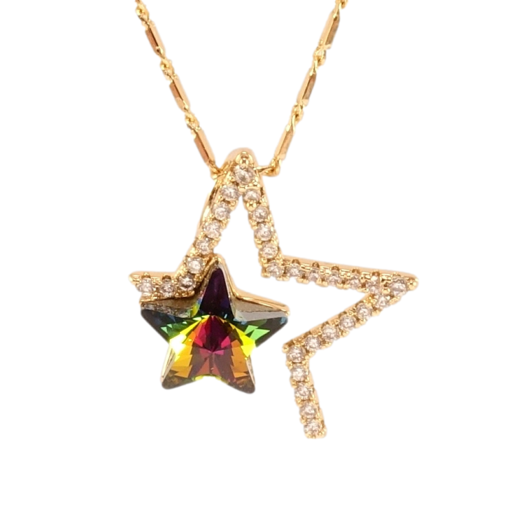Кулон Xuping колір 18K з кр-ми Swarovski на ланцюжку Зірка з кристалом Vitrail Medium довжина 40-45см х фото №5 Кулон Xuping колір 18K з кр-ми Swarovski на ланцюжку Зірка з кристалом Vitrail Medium довжина 40-45см х фото №5
