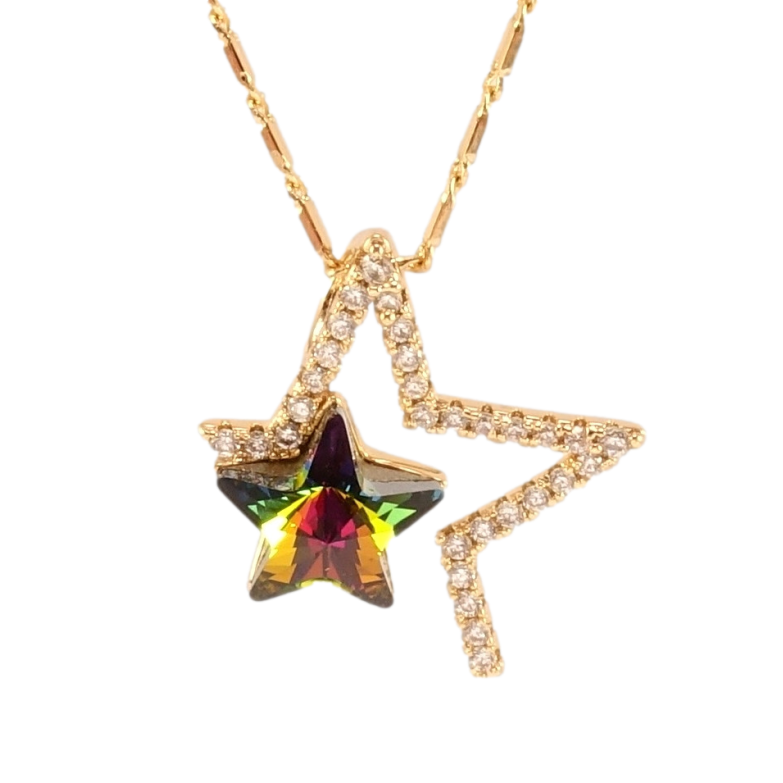 Кулон Xuping колір 18K з кр-ми Swarovski на ланцюжку Зірка з кристалом Vitrail Medium довжина 40-45см х фото №1