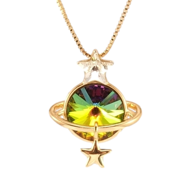 Кулон Xuping колір 18K з кр-ми Swarovski на ланцюжку Сатурн кристал Vitrail Medium довжина 39-45см х 1мм фото №21 Кулон Xuping колір 18K з кр-ми Swarovski на ланцюжку Сатурн кристал Vitrail Medium довжина 39-45см х 1мм фото №21