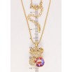 Кулон Xuping колір 18K з кр-ми Swarovski на ланцюжку Коала з кристалом Rose AB довжина 40-45см х 1мм фото №2