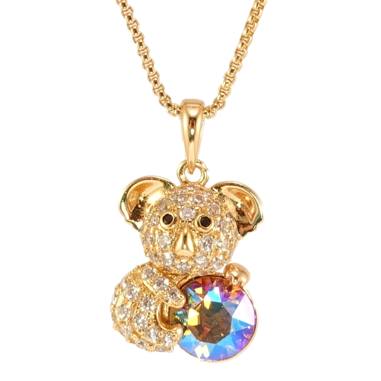 Кулон Xuping колір 18K з кр-ми Swarovski на ланцюжку Коала з кристалом Topaz AB довжина 40-46см х 1мм фото №4 Кулон Xuping колір 18K з кр-ми Swarovski на ланцюжку Коала з кристалом Topaz AB довжина 40-46см х 1мм фото №4