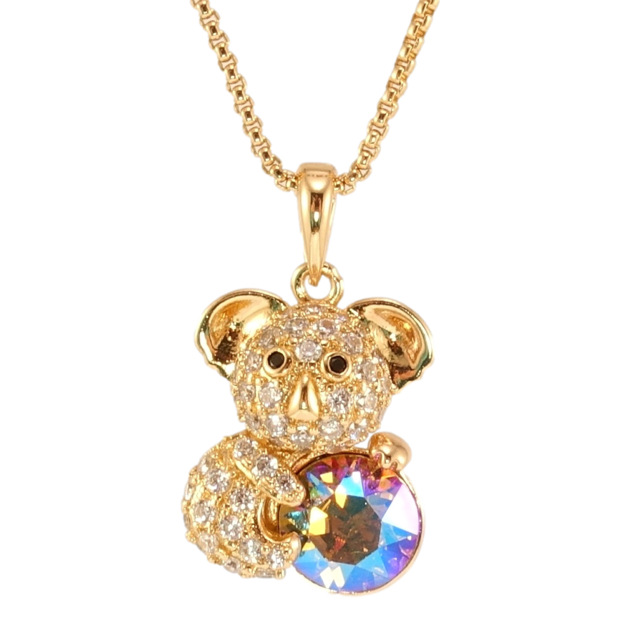 Кулон Xuping цвет 18K с кр-ми Swarovski на цепочке Коала с кристаллом Topaz AB длина 40-46см х 1мм фото №1 Кулон Xuping цвет 18K с кр-ми Swarovski на цепочке Коала с кристаллом Topaz AB длина 40-46см х 1мм фото №1