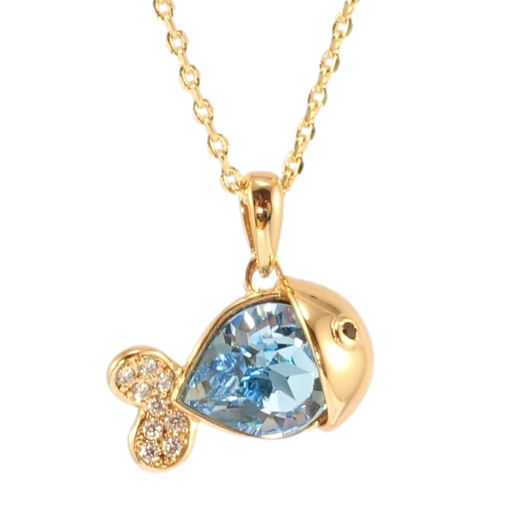 Кулон Xuping колір 18K з кр-ми Swarovski на ланцюжку Рибка з кристалом Aquamarine довжина 39-44см х 1мм фото №8 Кулон Xuping колір 18K з кр-ми Swarovski на ланцюжку Рибка з кристалом Aquamarine довжина 39-44см х 1мм фото №8