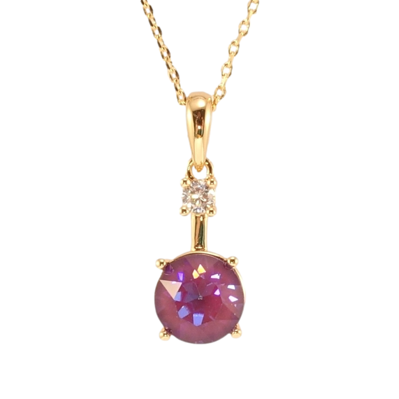 Кулон Xuping колір 18K з кр-ми Swarovski на ланцюжку Кристал Burgundy Delite довжина 41-46см х 1мм фото №1
